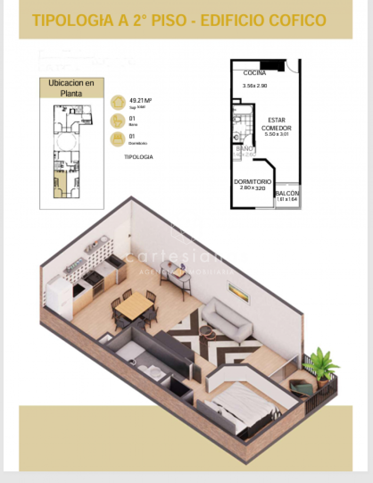 ALTA CORDOBA DEPTO 1 DORM