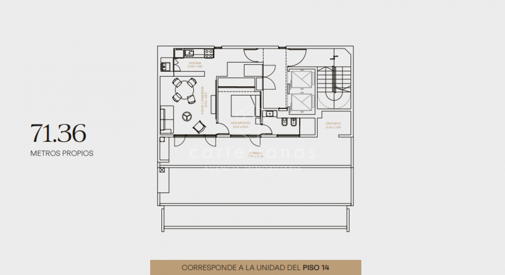 DEPTO 1 DORM C/BALCON TERRAZA + LAVADERO