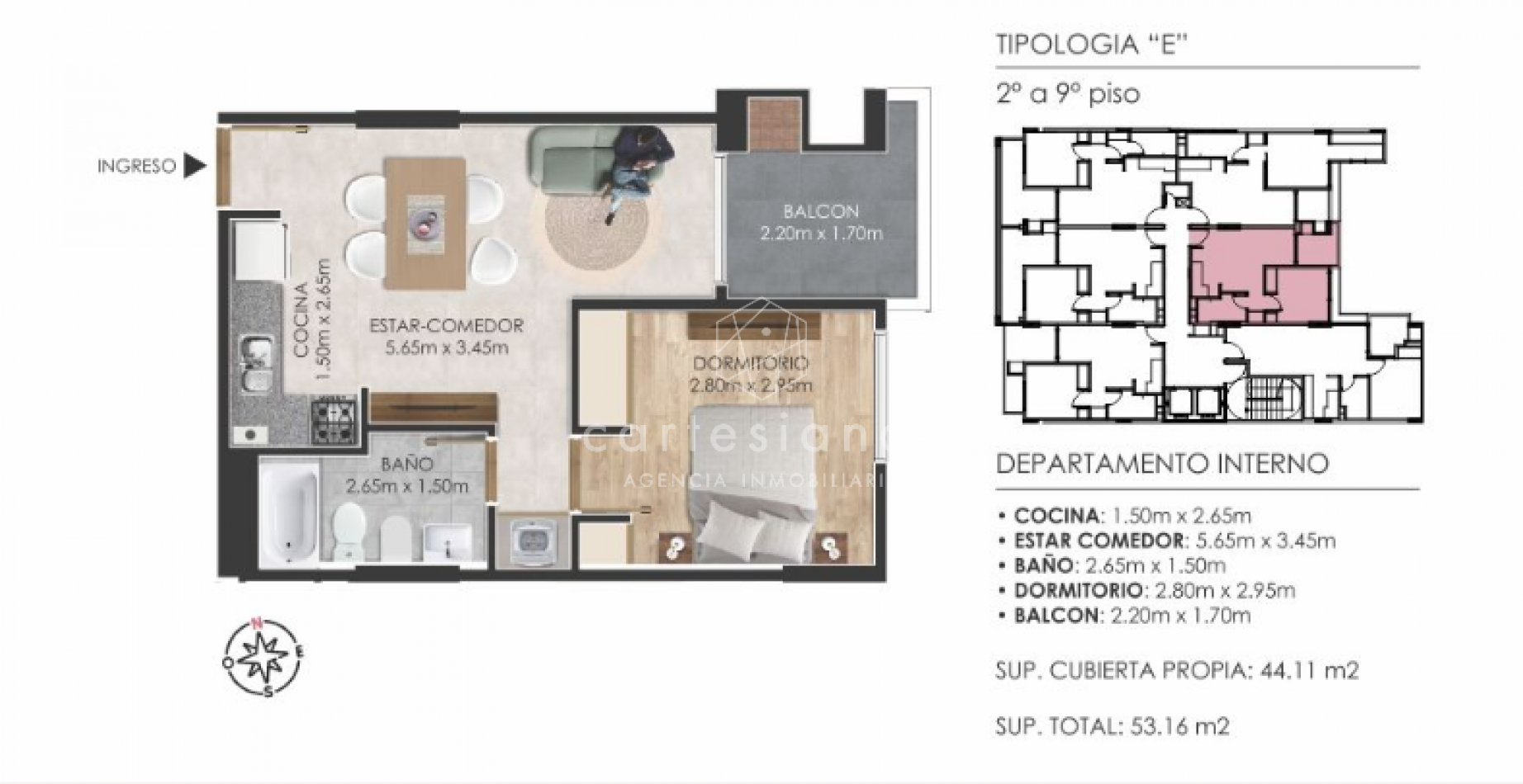 NUEVA CORDOBA DEPTO 1 DORM POSESION 2026