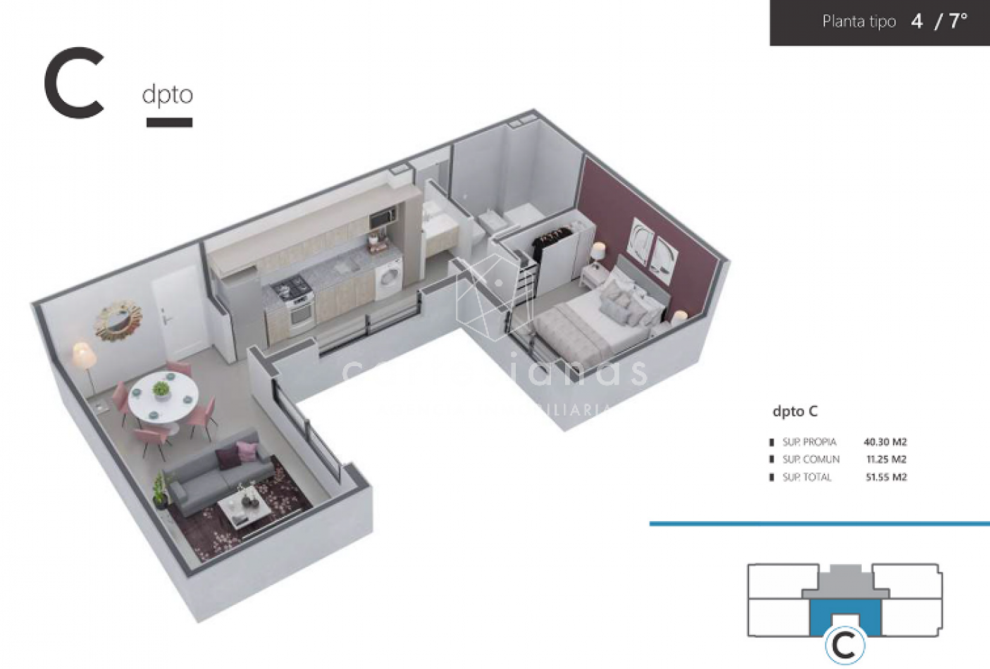 DEPTO 1 DORM SOBRE AV. VELEZ SARSFIELD 1340