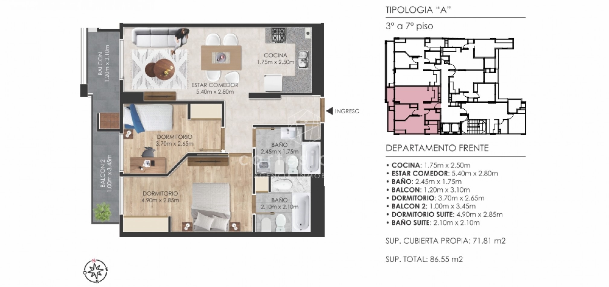 NUEVA CORDOBA 2 DORM C/AMENITIES